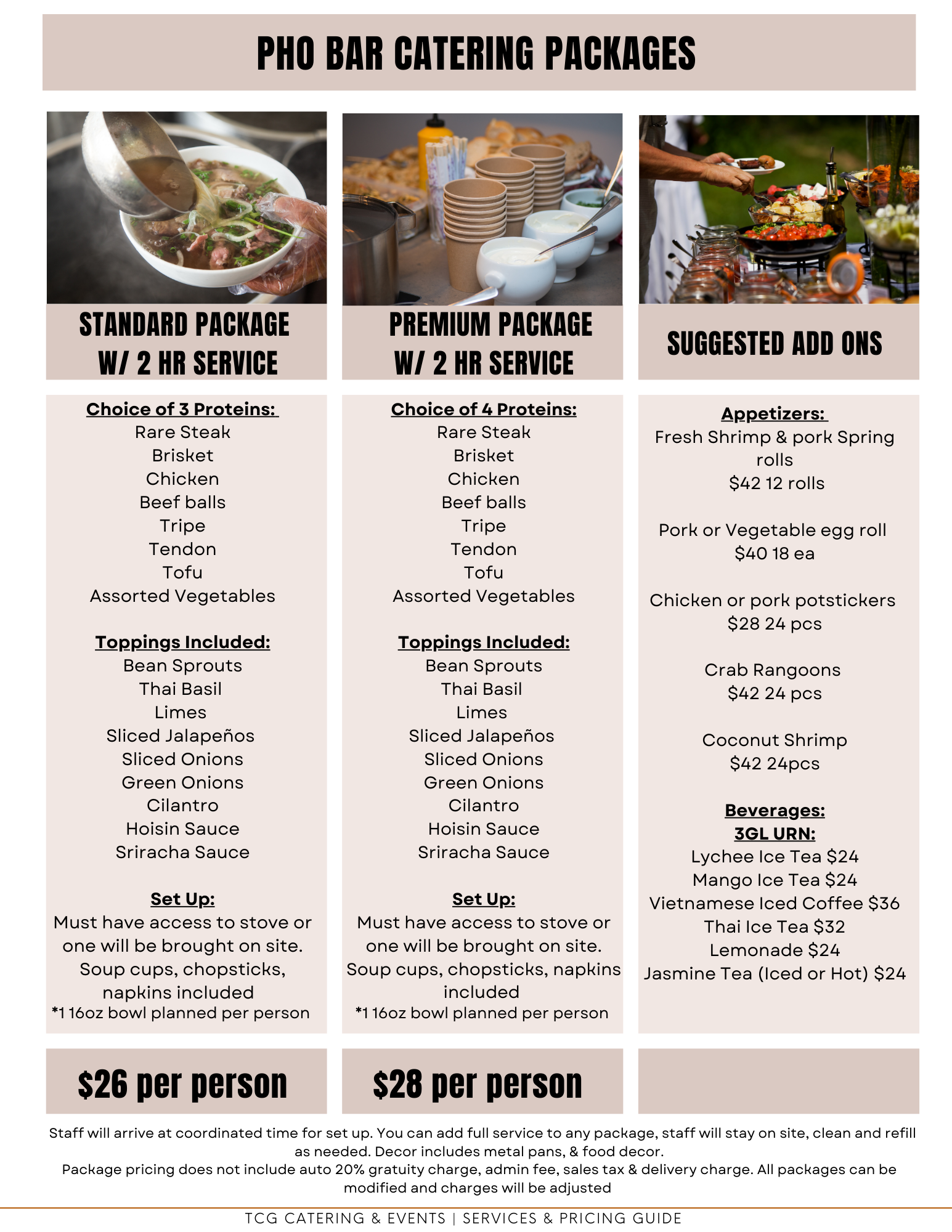 Catering Info and FAQs | The cooking goddess